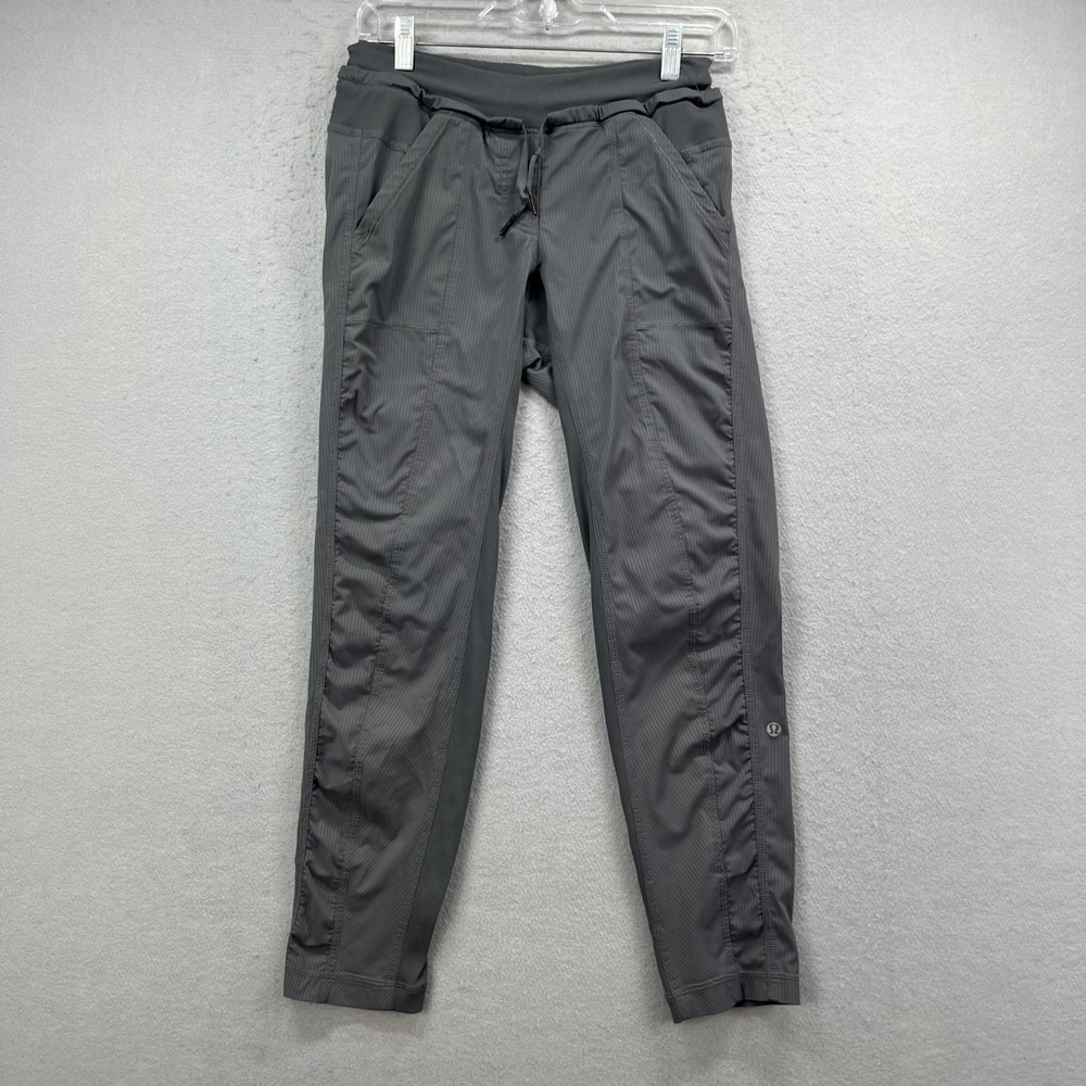 Lululemon Pants‎ Womens 26x27 Gray Striped Drawstring Athletic Hiking Joggers